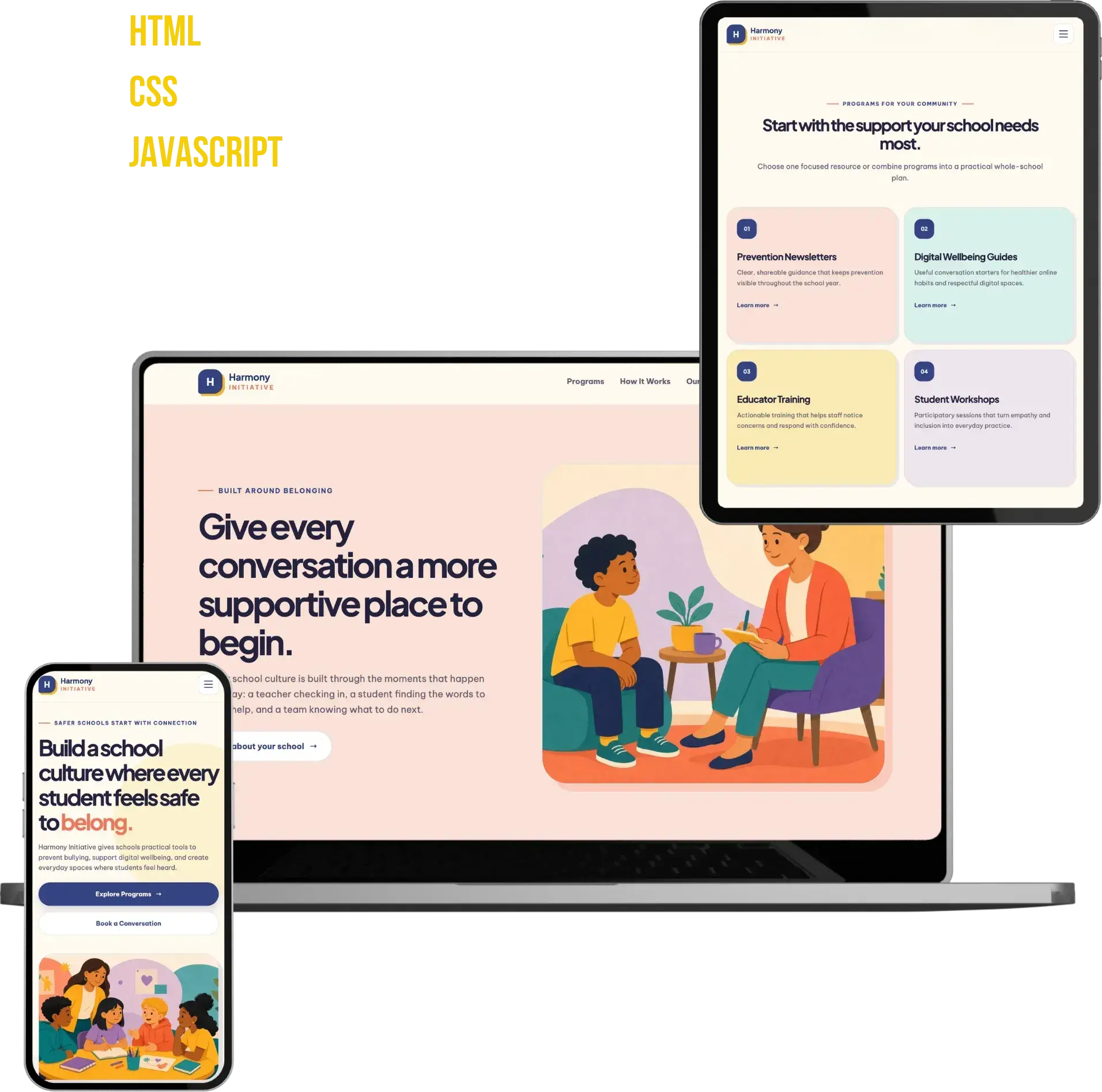Harmony Initiative web stranica