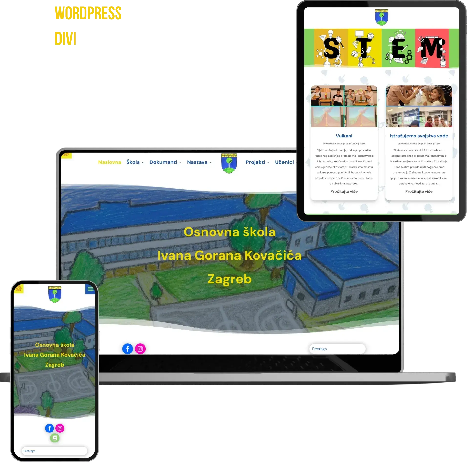 Web stranica Osnovne škole Ivana Gorana Kovačića