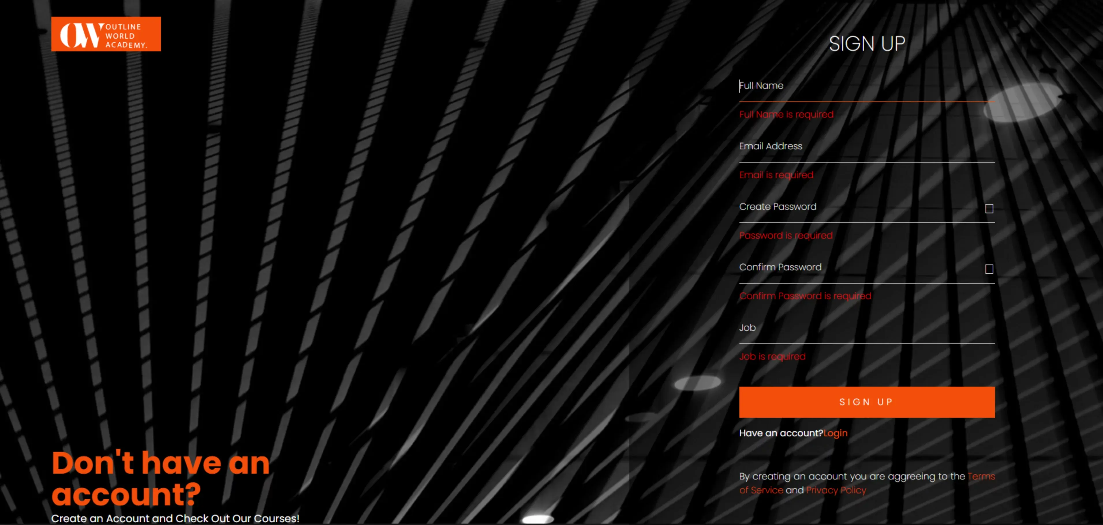 Outline World Academy responzivna web stranica