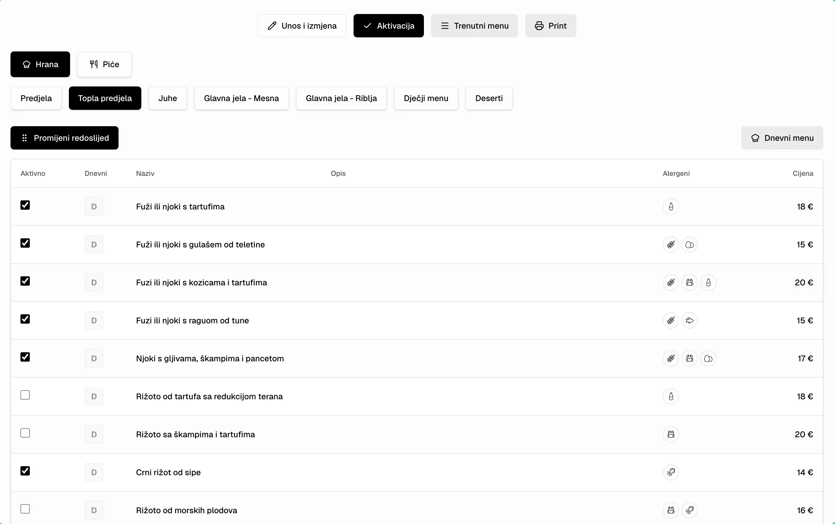 Web aplikacija za upravljanje restoranom — 1 / 5