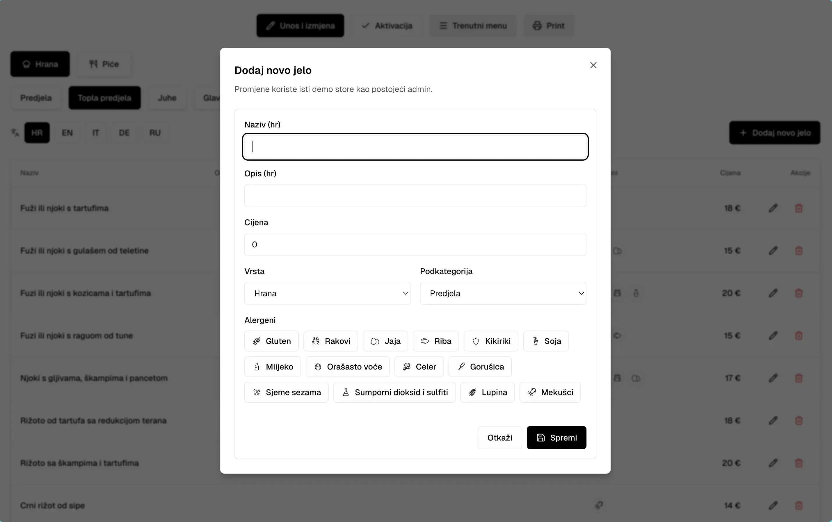 Web aplikacija za upravljanje restoranom — 3 / 5